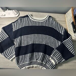 SHEIN Black and White Striped Sweater